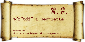 Mátéfi Henrietta névjegykártya