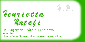 henrietta matefi business card