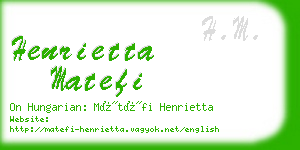 henrietta matefi business card